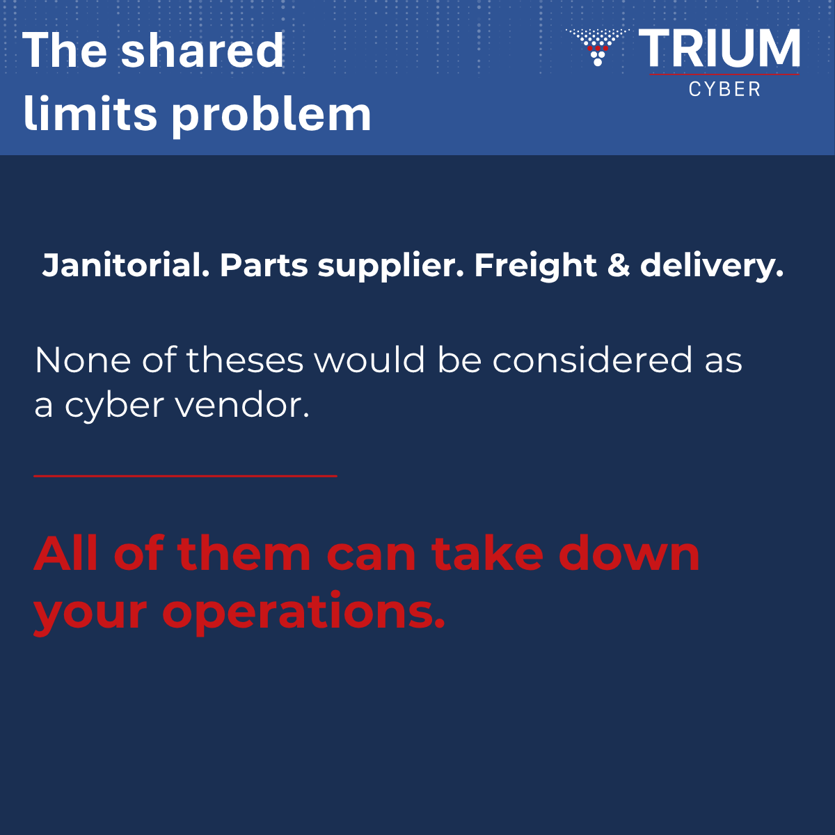 Your riskiest vendor might not look like a tech company Cyber risk isn't limited to just tech vendors